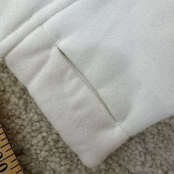 Sweaty Rocks White High Waist Crop 3/4 Zip Hoodie Pockets Sweatshirt - Picture 8 of 10